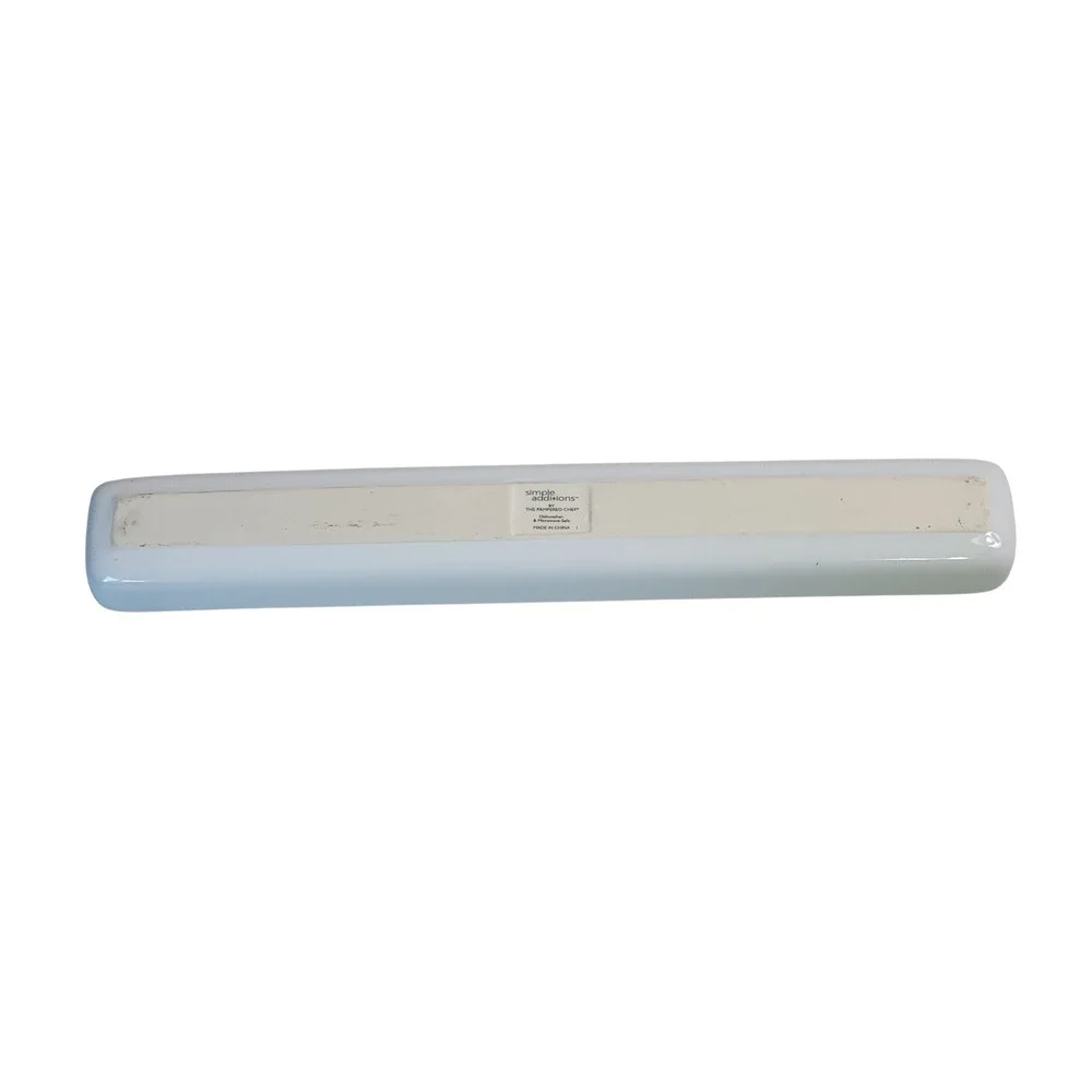 Pampered Chef Simple Additions White Ceramic Long Rectangular Serving Tray 13.5